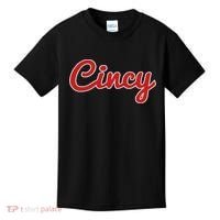 Cincinnati Ohio Classic Red Script Cincy City Kids T-Shirt thumb 0