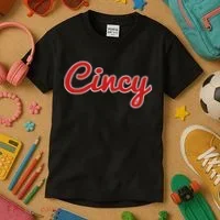 Cincinnati Ohio Classic Red Script Cincy City Kids T-Shirt thumb 3