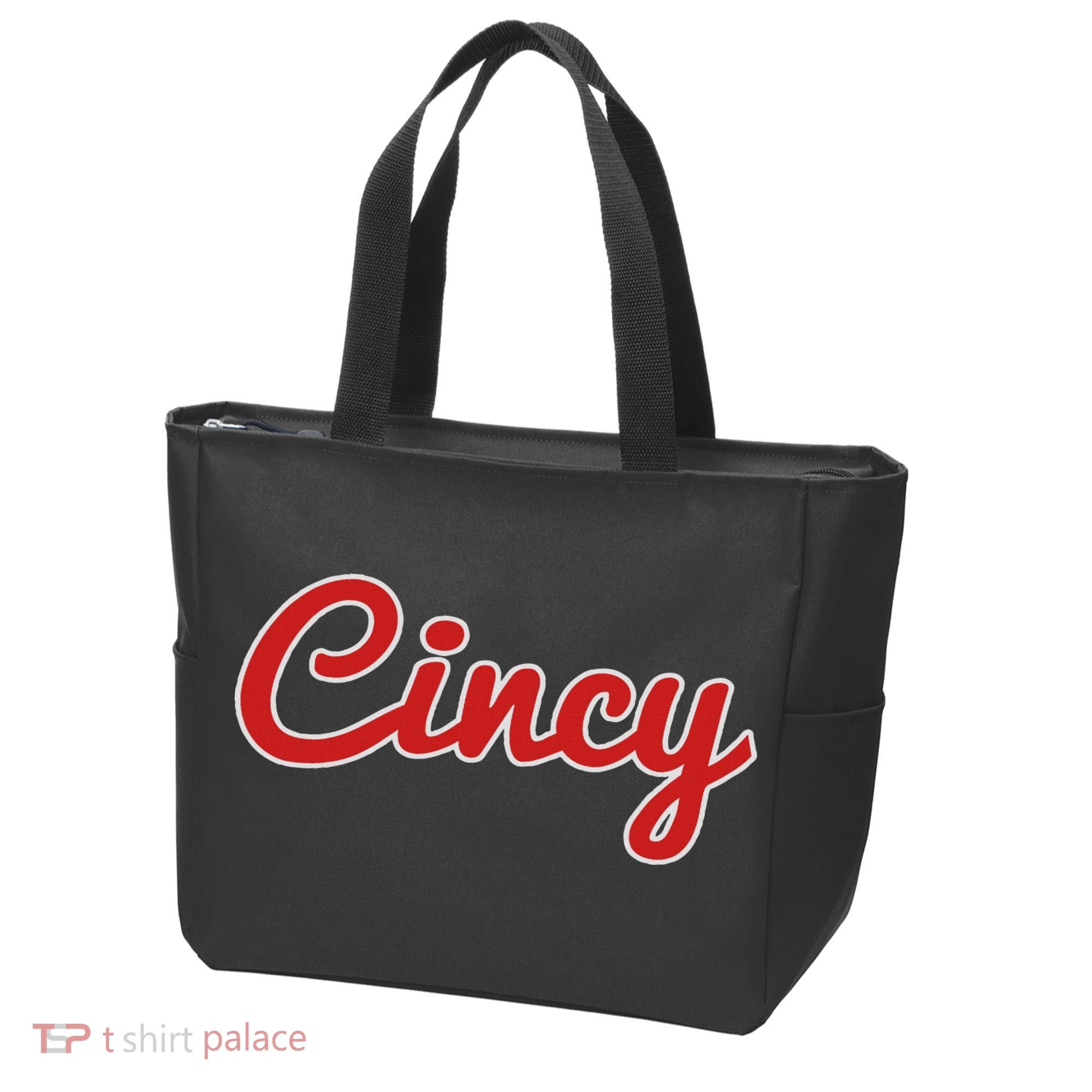 Cincinnati Ohio Classic Red Script Cincy City Tote Bag