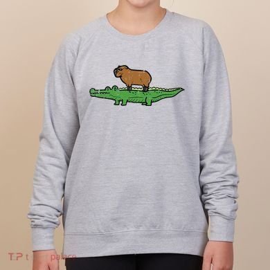 Capybara On Crocodile Capy Alligator Rodent Women's Sweatshirt
