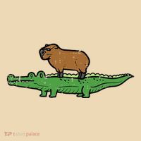 Capybara On Crocodile Capy Alligator Rodent Tote Bag thumb 4