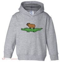 Capybara On Crocodile Capy Alligator Rodent Toddler Hoodie thumb 0