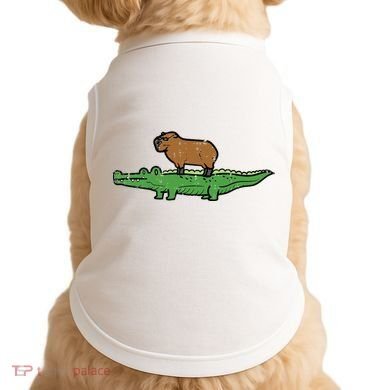 Capybara On Crocodile Capy Alligator Rodent Doggie Tank