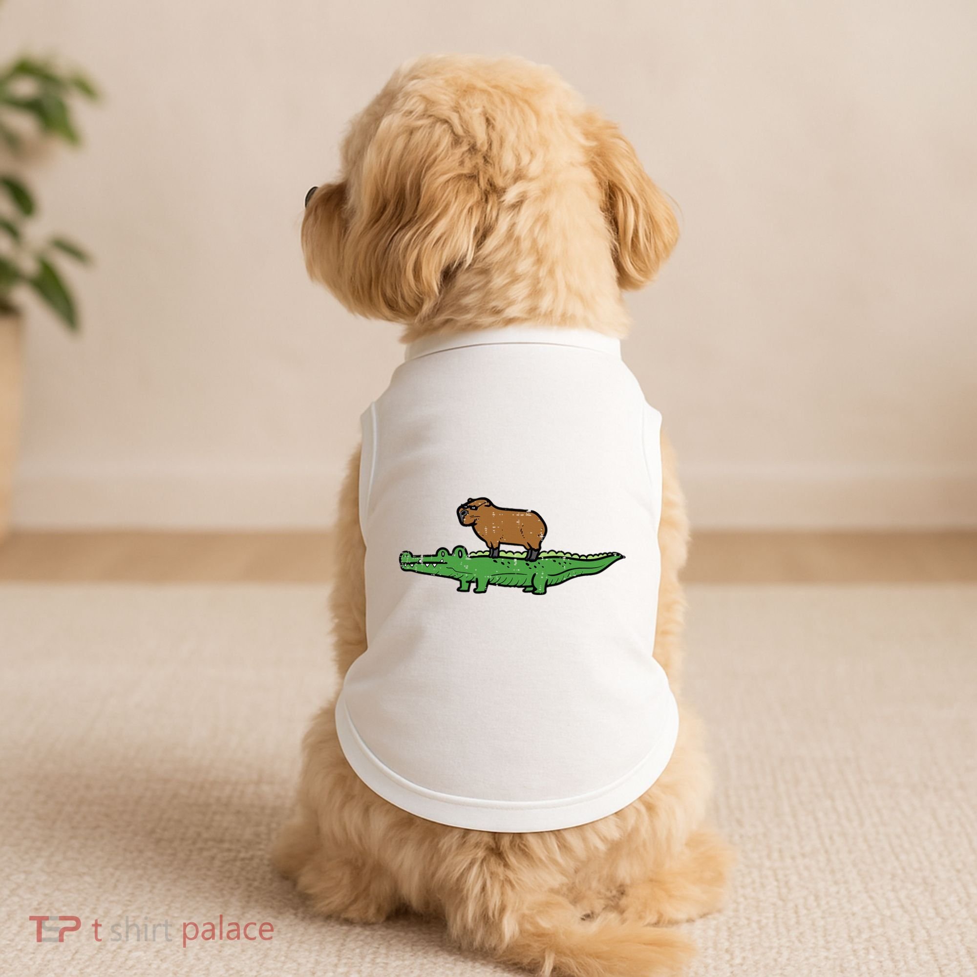 Capybara On Crocodile Capy Alligator Rodent Doggie Tank