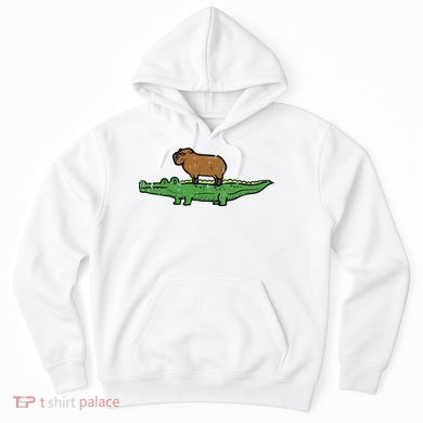 Capybara On Crocodile Capy Alligator Rodent Hoodie