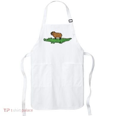 Capybara On Crocodile Capy Alligator Rodent Apron