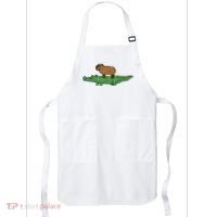 Capybara On Crocodile Capy Alligator Rodent Apron thumb 0