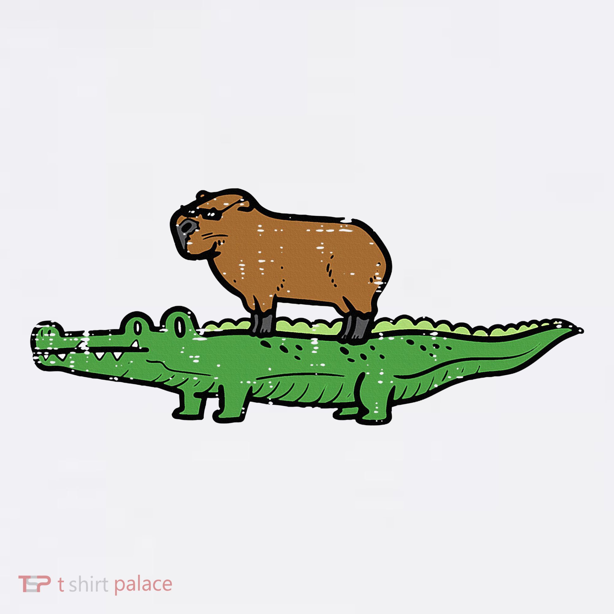 Capybara On Crocodile Capy Alligator Rodent Beanie