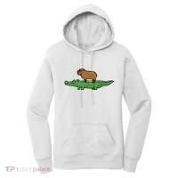 Capybara On Crocodile Capy Alligator Rodent Women's Hoodie thumb 0