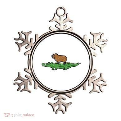 Capybara On Crocodile Capy Alligator Rodent Ornament