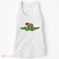 Capybara On Crocodile Capy Alligator Rodent Women's Tank Top thumb 0