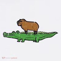 Capybara On Crocodile Capy Alligator Rodent Women's Long Sleeve Shirt thumb 2