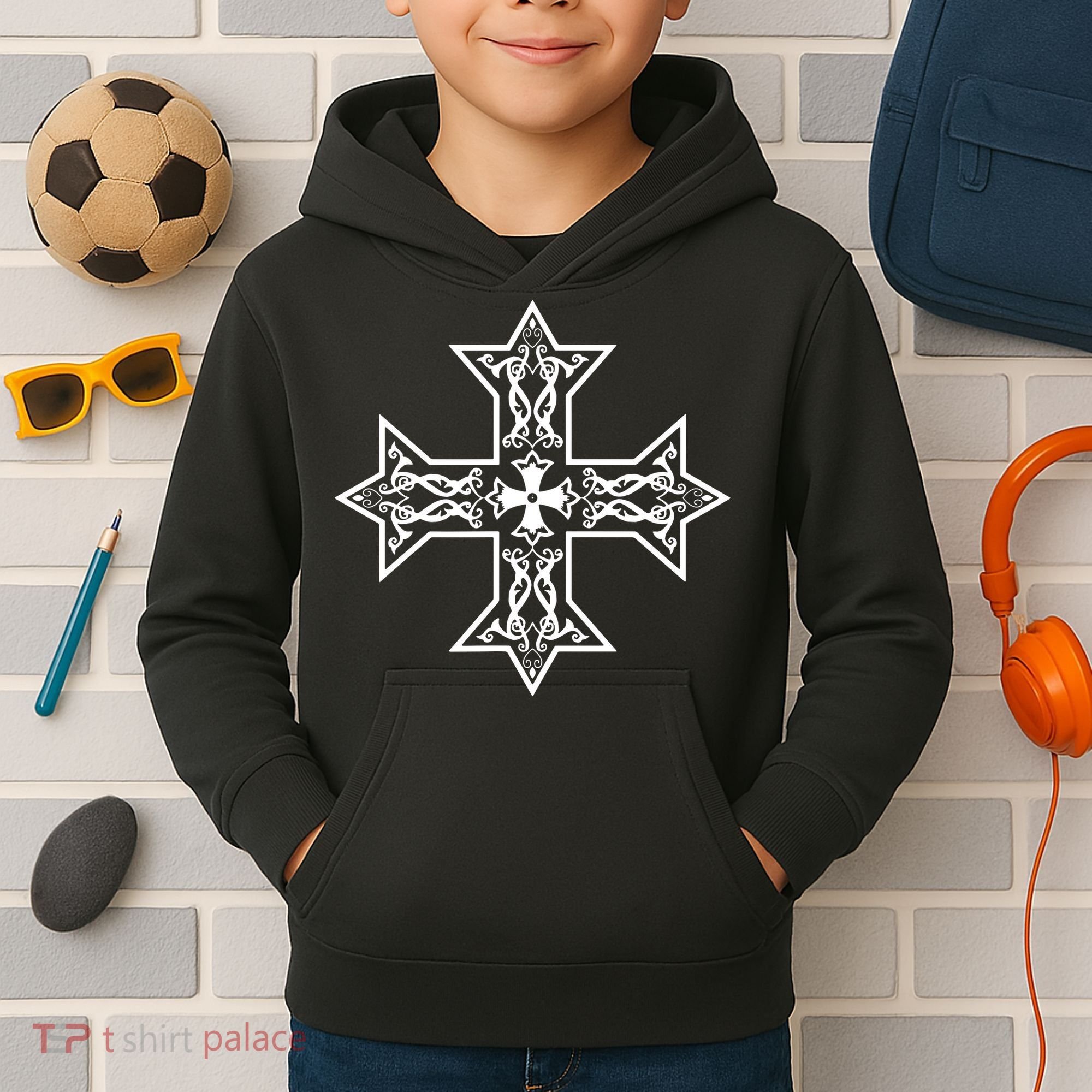 Coptic Orthodox Cross Kids Hoodie