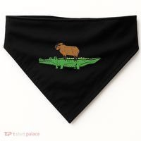 Capybara On Crocodile Capy Alligator Rodent Women USA-Made Doggie Bandana thumb 0