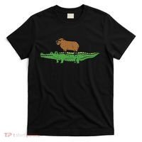 Capybara On Crocodile Capy Alligator Rodent Women T-Shirt thumb 0