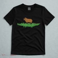 Capybara On Crocodile Capy Alligator Rodent Women T-Shirt thumb 5