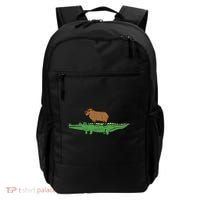 Capybara On Crocodile Capy Alligator Rodent Women Backpack thumb 0