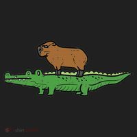 Capybara On Crocodile Capy Alligator Rodent Women Beanie thumb 2