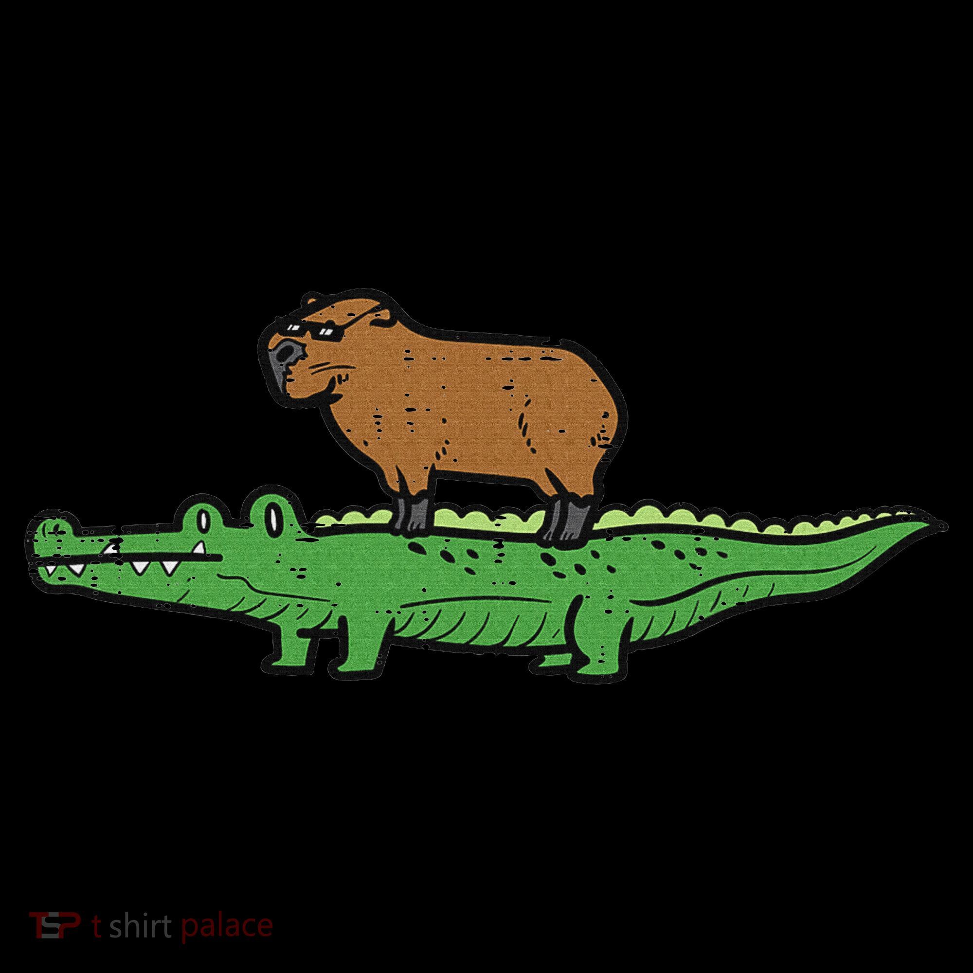 Capybara On Crocodile Capy Alligator Rodent Women Women's Hoodie