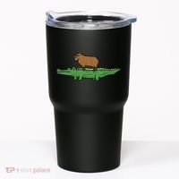 Capybara On Crocodile Capy Alligator Rodent Women Tumbler thumb 0