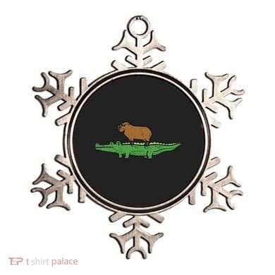 Capybara On Crocodile Capy Alligator Rodent Women Ornament