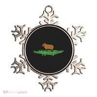Capybara On Crocodile Capy Alligator Rodent Women Ornament thumb 0