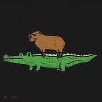 Capybara On Crocodile Capy Alligator Rodent Women Baby Bodysuit thumb 2