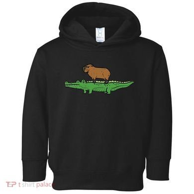 Capybara On Crocodile Capy Alligator Rodent Women Toddler Hoodie