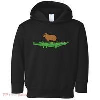 Capybara On Crocodile Capy Alligator Rodent Women Toddler Hoodie thumb 0