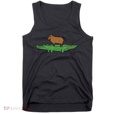 Capybara On Crocodile Capy Alligator Rodent Women Tank Top