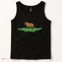 Capybara On Crocodile Capy Alligator Rodent Women Tank Top thumb 2