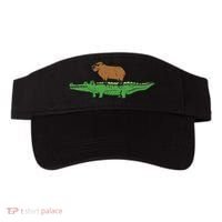 Capybara On Crocodile Capy Alligator Rodent Women Visor thumb 0