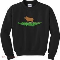 Capybara On Crocodile Capy Alligator Rodent Women Kids Sweatshirt thumb 0
