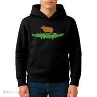 Capybara On Crocodile Capy Alligator Rodent Women Kids Hoodie thumb 4