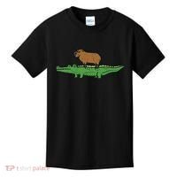 Capybara On Crocodile Capy Alligator Rodent Women Kids T-Shirt thumb 0