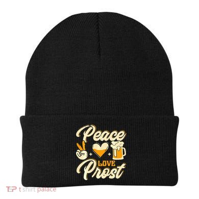 Cute Oktoberfest Costume Peace Love Prost Prost Humor Beanie