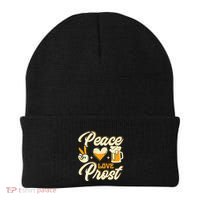 Cute Oktoberfest Costume Peace Love Prost Prost Humor Beanie thumb 0