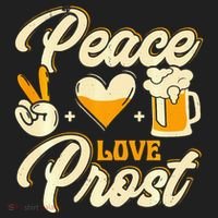 Cute Oktoberfest Costume Peace Love Prost Prost Humor Beanie thumb 2