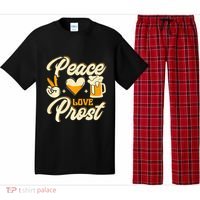 Cute Oktoberfest Costume Peace Love Prost Prost Humor Pajama Set thumb 0