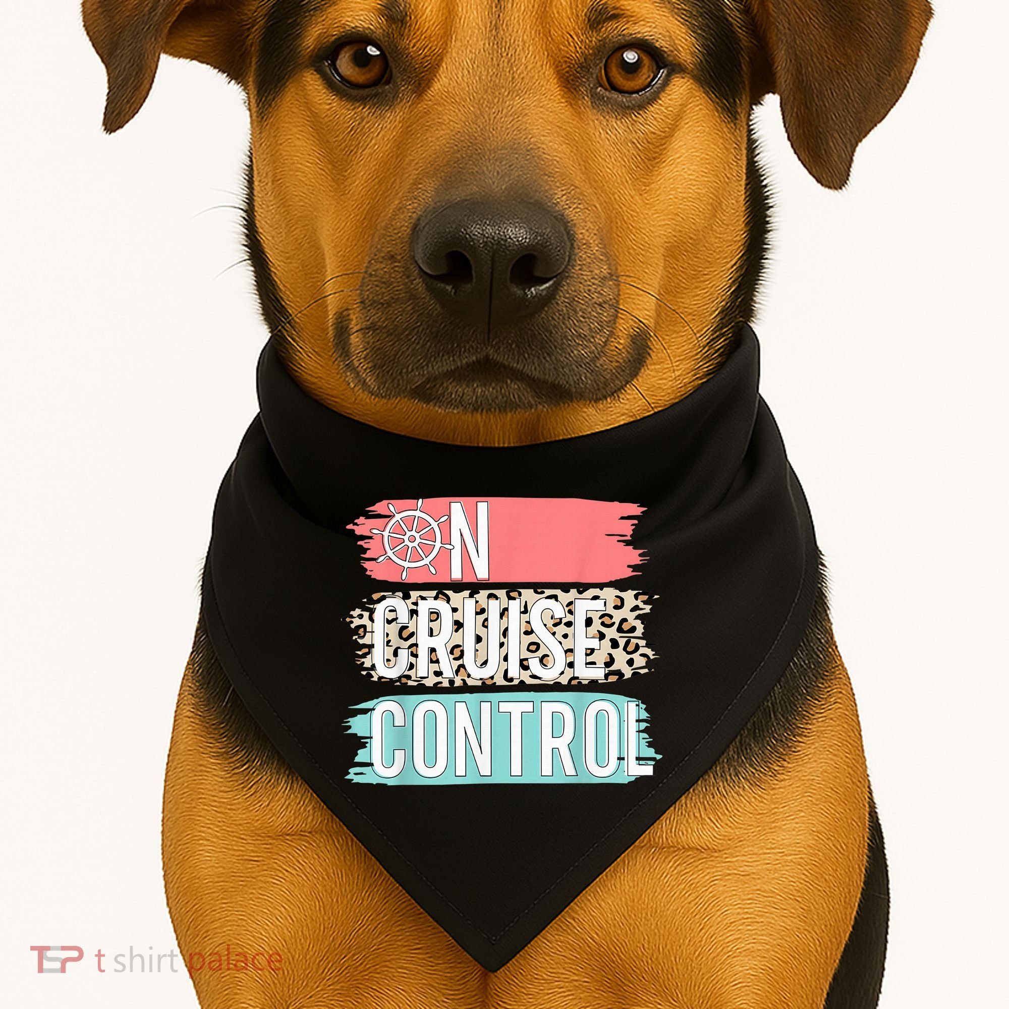Control On Cruise Leopard Funny Summer Vacation Family Wo USA-Made Doggie Bandana