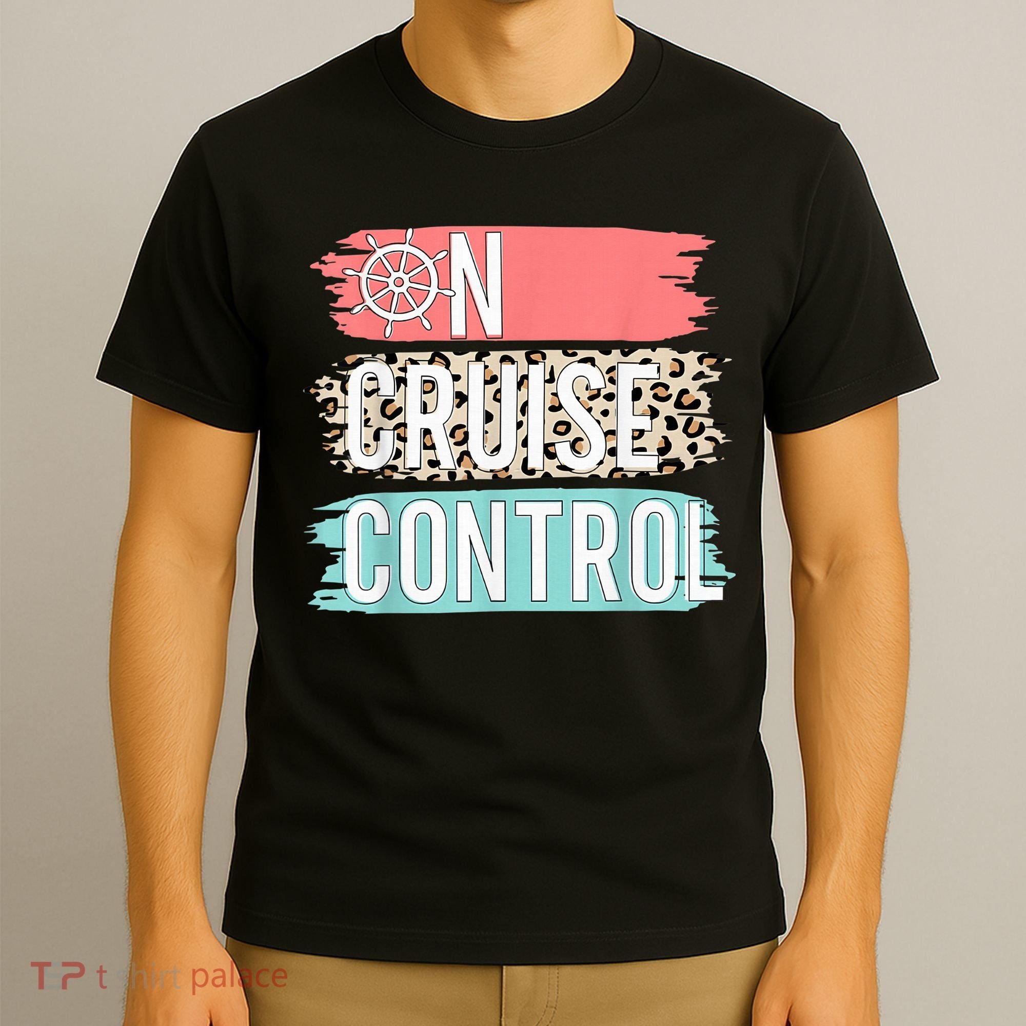 Control On Cruise Leopard Funny Summer Vacation Family Wo T-Shirt