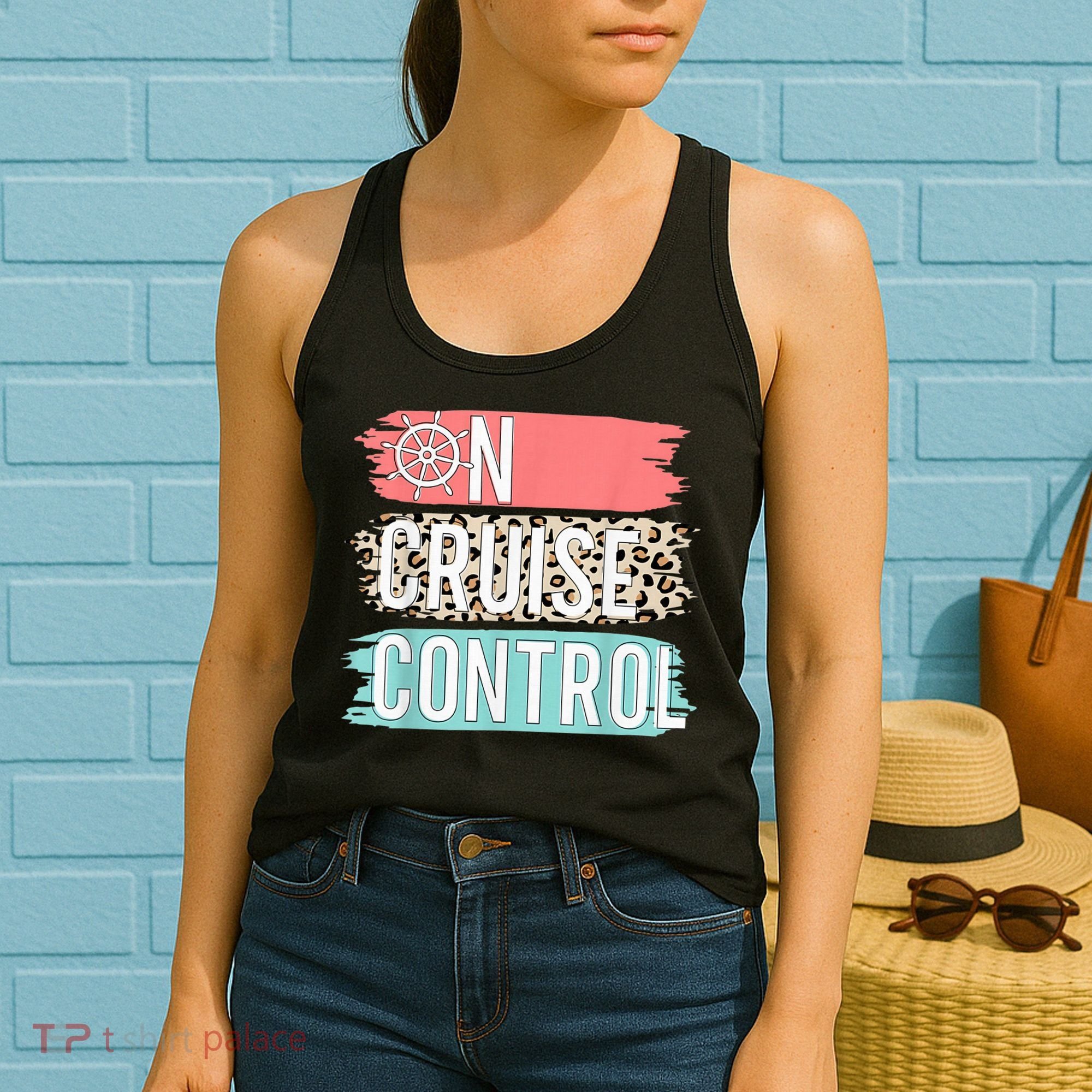 Control On Cruise Leopard Funny Summer Vacation Family Wo Women's Tank Top