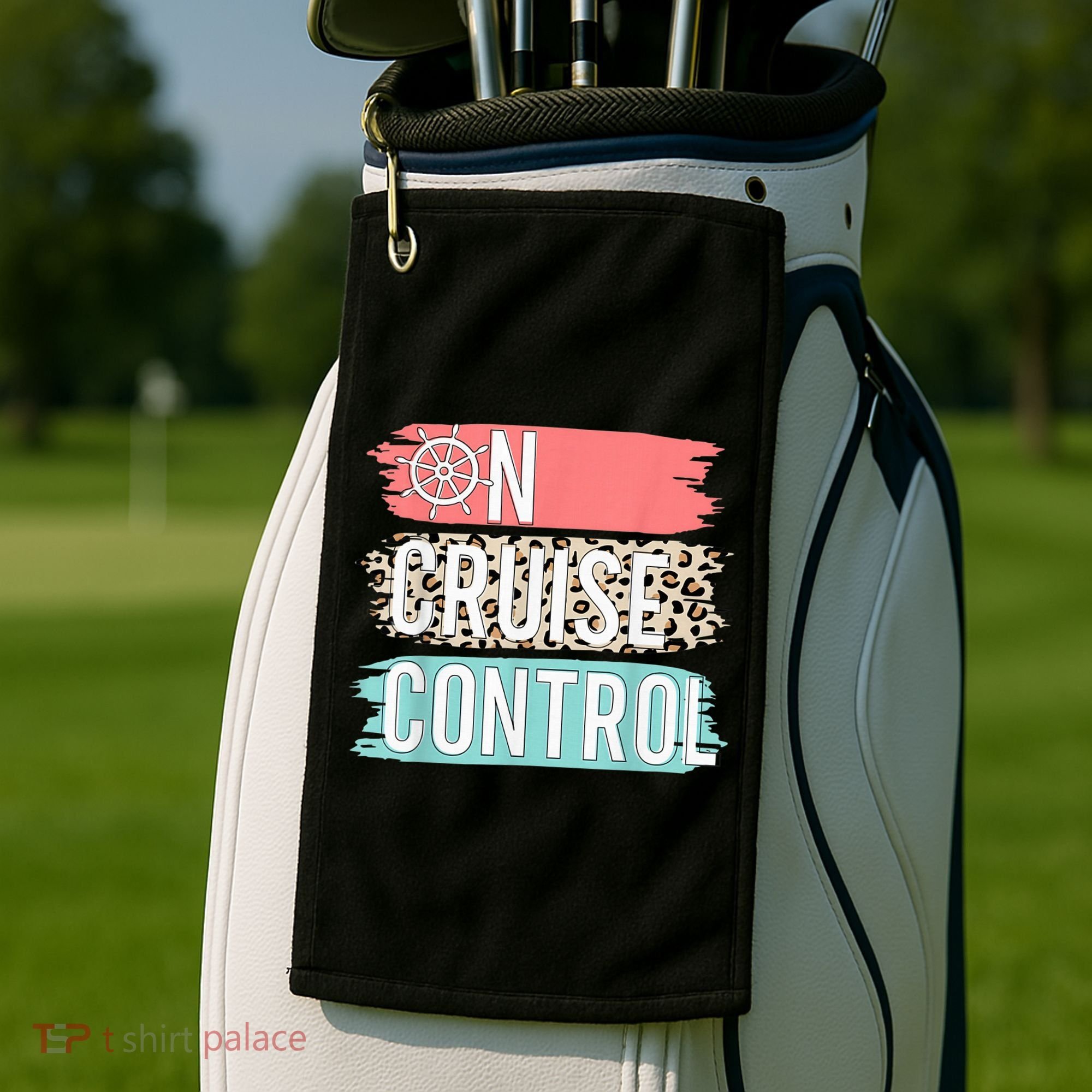 Control On Cruise Leopard Funny Summer Vacation Family Wo Golf Towel
