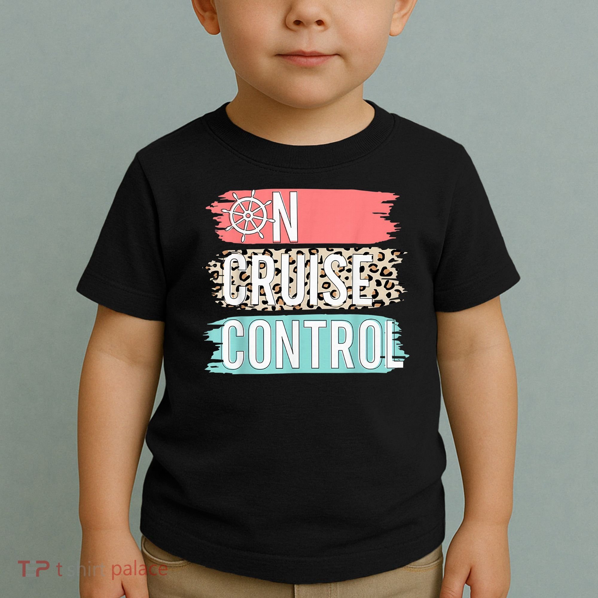 Control On Cruise Leopard Funny Summer Vacation Family Wo Toddler T-Shirt
