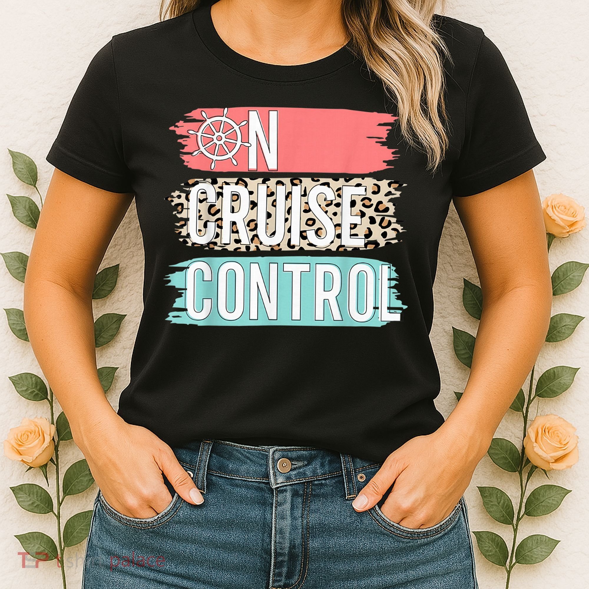 Control On Cruise Leopard Funny Summer Vacation Family Wo Women's T-Shirt