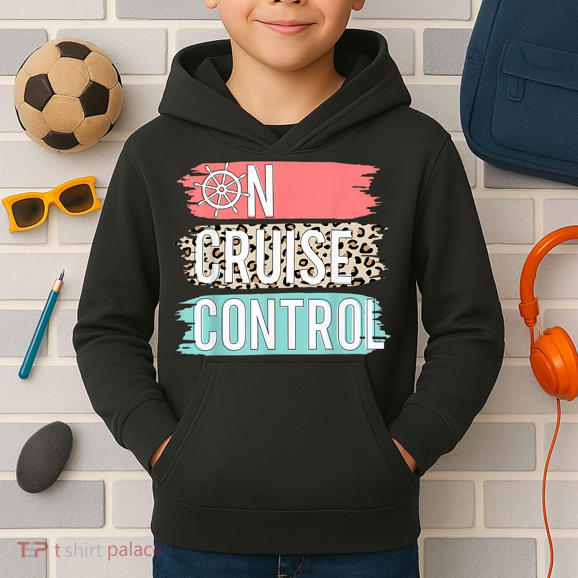 Control On Cruise Leopard Funny Summer Vacation Family Wo Kids Hoodie