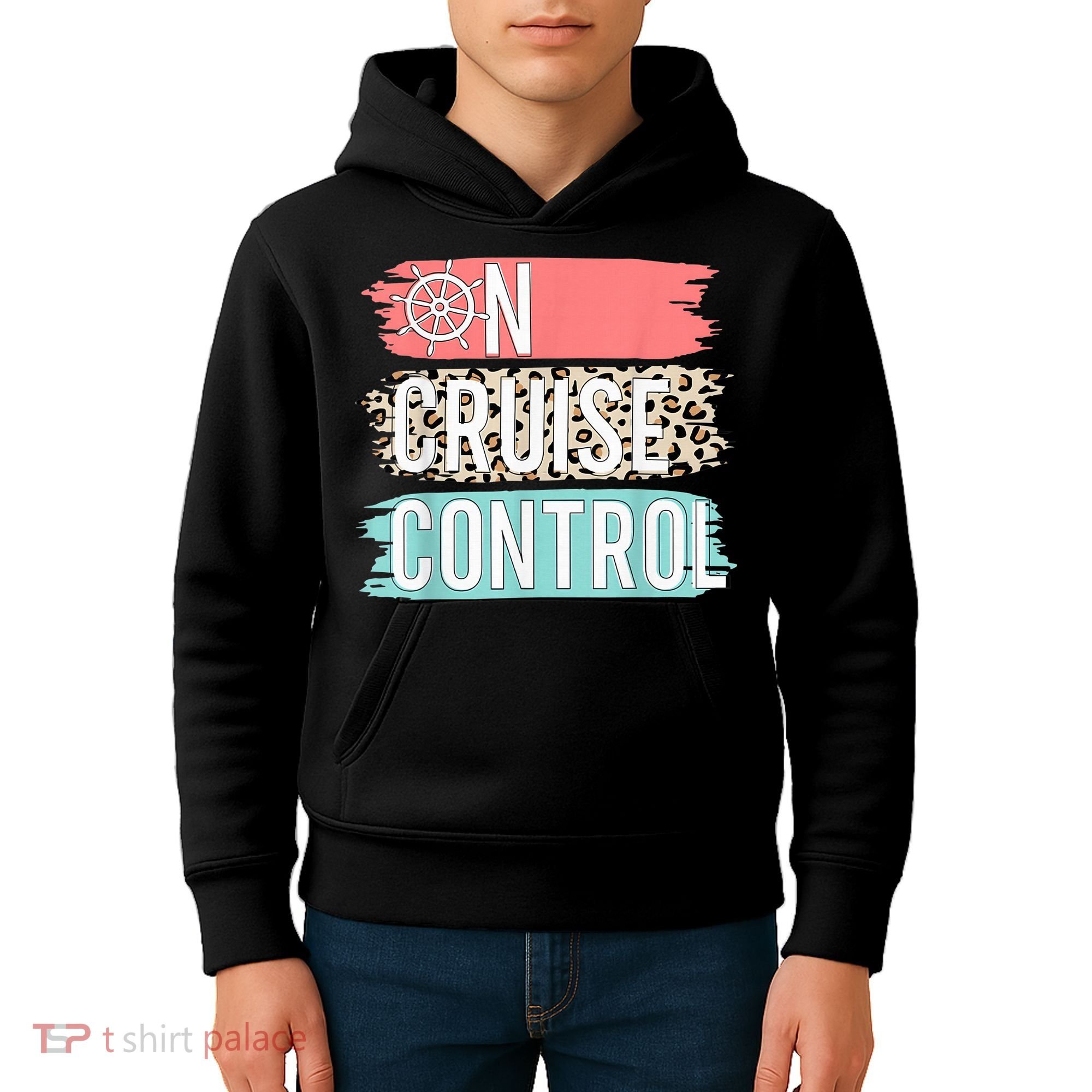 Control On Cruise Leopard Funny Summer Vacation Family Wo Kids Hoodie