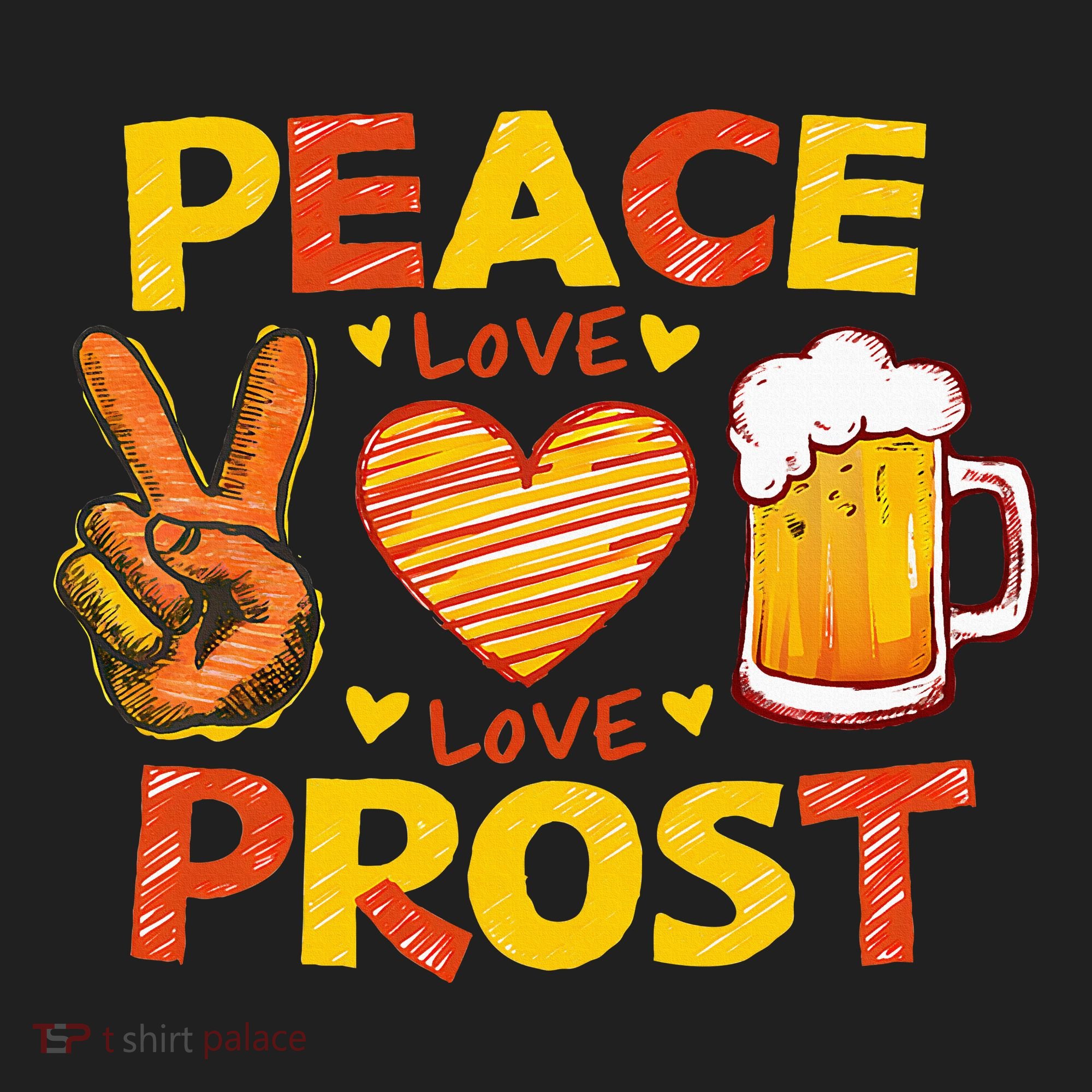 Cute Oktoberfest Costume Peace Love Prost Prost Oktoberfest Beanie