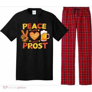Cute Oktoberfest Costume Peace Love Prost Prost Oktoberfest Pajama Set