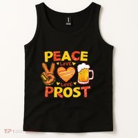 Cute Oktoberfest Costume Peace Love Prost Prost Oktoberfest Tank Top thumb 2